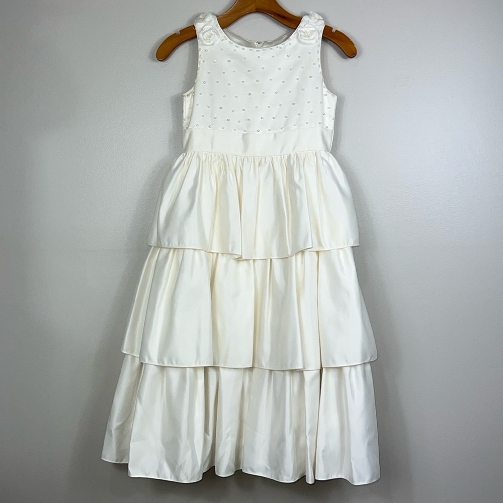Elegant Ivory Kids Dress - Picture 2 of 7